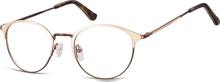 Sunoptic Oprawki okularowe Lenonki damskie stalowe 973C złoto-kawowe 973C