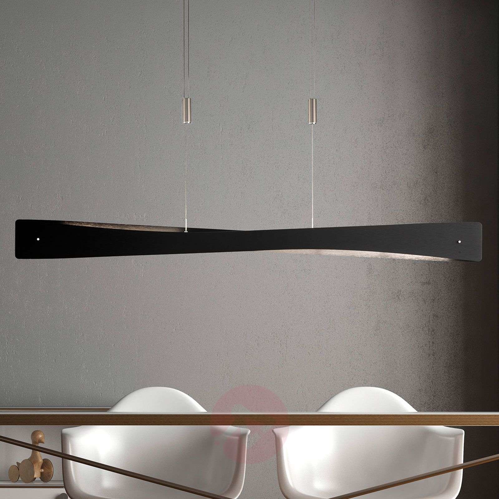 LUCANDE Lucande Lian lampa wisząca LED, czarna, aluminium