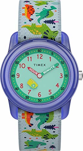 Timex Timex dziecięcy analogowy 28 mm elastyczny zegarek z tkaniny pasek Dinozaury