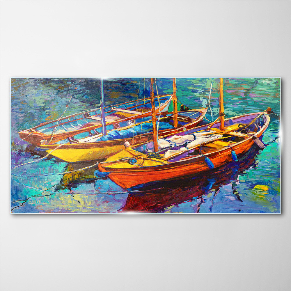 PL Coloray Obraz na Szkle Abstrakcja Jezioro Morze woda 100x50cm