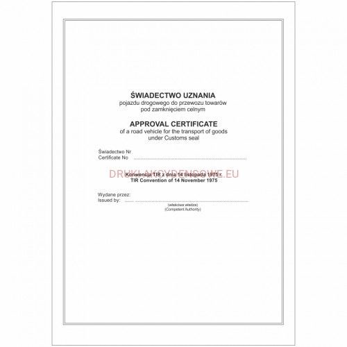Firma krajewski Świadectwo uznania pojazdu drogowego [Pu/Sm-130] Pu/Sm-130