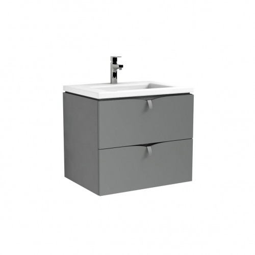 Oristo Szafka wisząca podumywalkowa SIENA 60 cm dwie szuflady CIEPŁY SZARY MAT-OR45-SD2S-60-12 OR45-SD2S-60-12