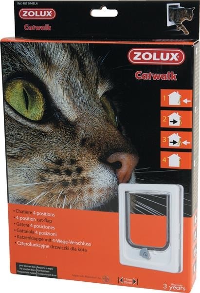 Zolux Drzwiczki dla kota do drzwi drewnianych białe