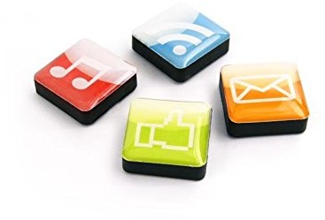 Trendform Trend kształt tf1647 posortowane symbol/APP Style magnesy, 1 komplet 4, metalowa, srebrna, 25 x 10 x 3 cm TF-TF1647