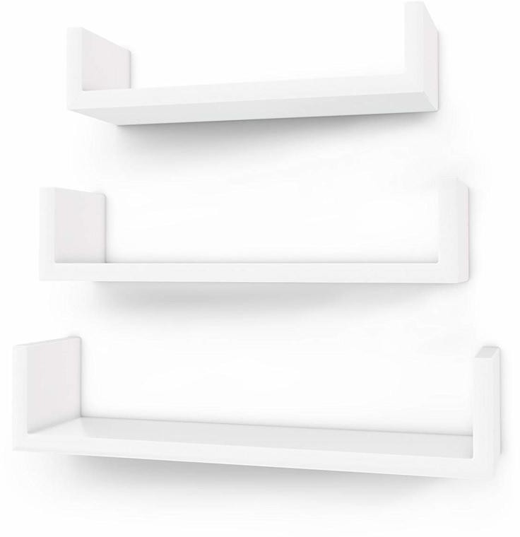 SELSEY SELSEY Zestaw trzech półek Kaliopsi białych 30 cm, 35 cm, 40 cm