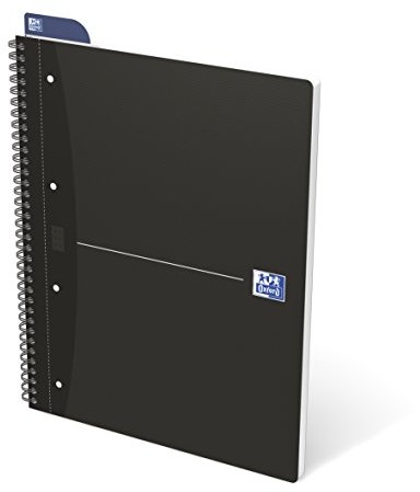 Oxford 100050228 70-kartkowy kołonotatnik, czarny (Smart Black), A4+, w kratkę (5 mm), gramatura 90 g/m, papier optyczny, zestaw 5 sztuk 100050228