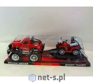 Gazelo Auto Jeep z przyczepą i kładem pod kloszem G051476