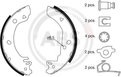 A.B.S. Zestaw szczęk hamulcowych 8856