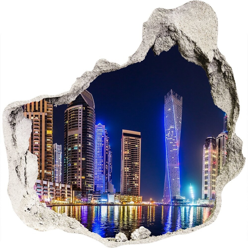 Wallmuralia.pl naklejka fototapeta 3D widok Dubaj nocą