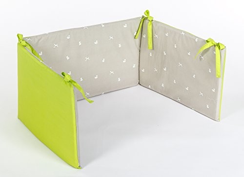 Traumeland tt13105 siatka koń na biegunach 180 x 40 cm pasuje do łóżka 70 x 140 cm i 60 x 120 cm, poszewka 100% bawełna, zielony TT13105
