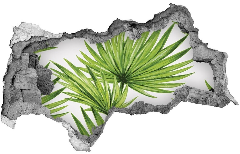 Wallmuralia.pl Okleina 3D dziura naklejka Tropikalne liście