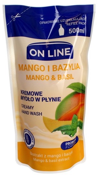 On Line Kremowe mydło w płynie Mango i Bazylia uzupełnienie 500ml