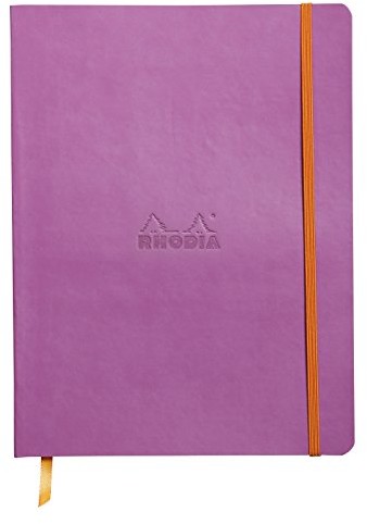 Rhodia 117561 °C Notatka zeszyt rhodi arama z miękką okładką, DOT Grid, 80 arkuszy papieru, 90 G elfenbeines, 190 X 250 MM, można dodać, kieszeń wewnętrzna, lila 117561C