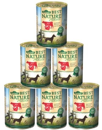 Dehner Best Nature karma dla psa, dorosłe bydło i indyk z marchewką 6x400g