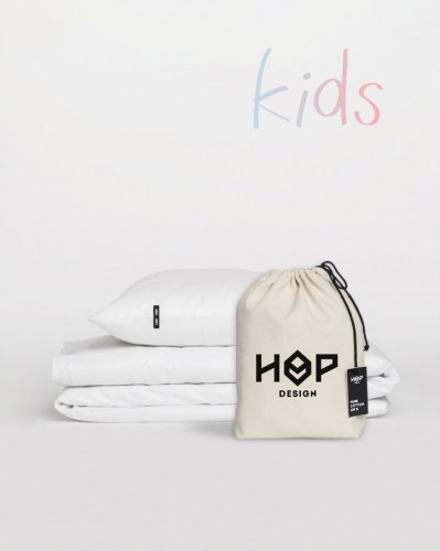 HOP DESIGN Pościel Perkal 90x120 Hop Design Kids Pure Biały 6EFE-2389D