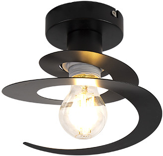 QAZQA Moderne plafondlamp met zwarte spiraal kap - Scroll 98883