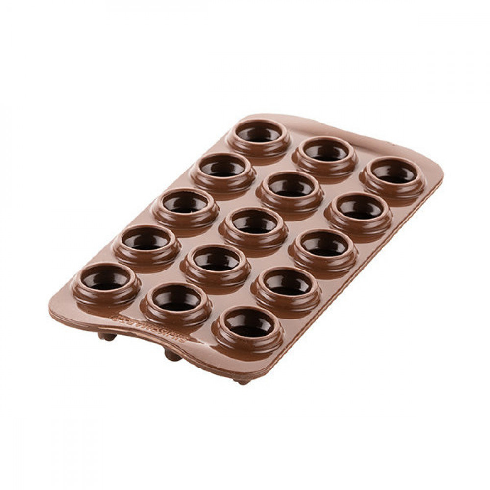 Silikomart Easy Choc Choinki Brązowa Forma Do 15 Czekoladek Silikonowa Wh