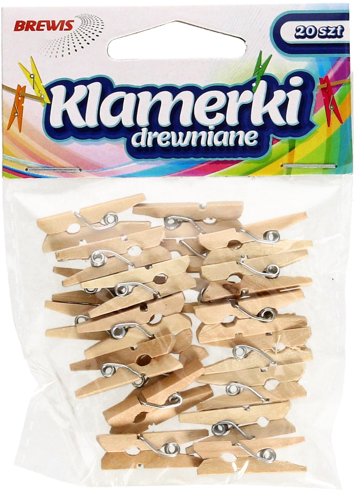 BREWIS Klamerki ozdobne 2.5cm naturalne - 20 szt. w opak. Brewis