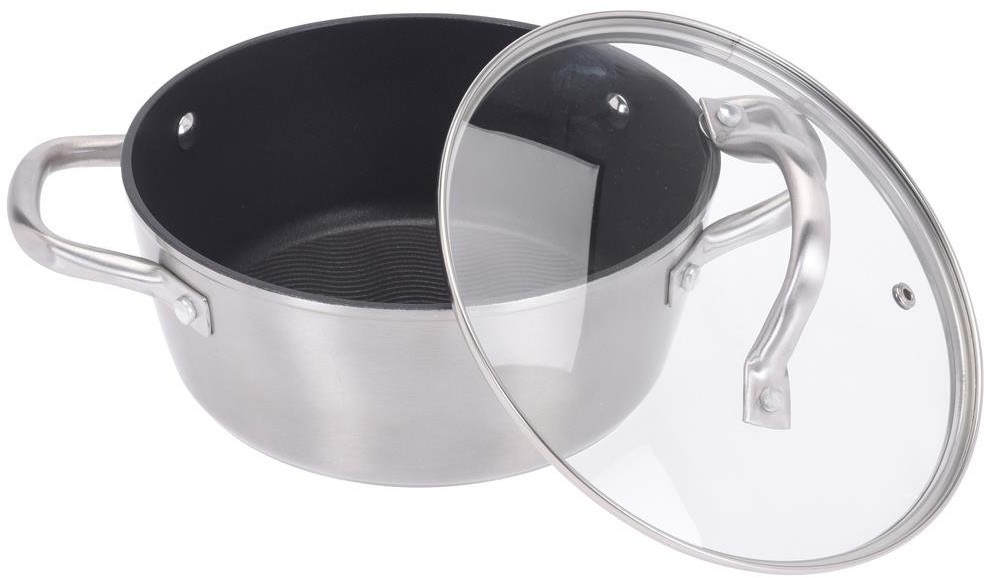 EH Excellent Houseware GARNEK STALOWY POW.NIEPRZ. WAVE 20XH9CM +POK 110116