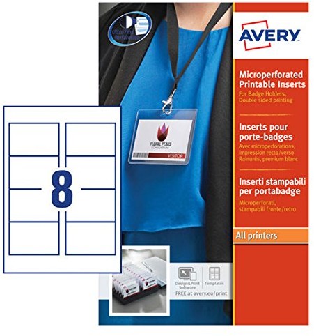 Avery (zestaw do napełniania, 8 l7418 tabliczki na arkuszy, szer. 86,5 X wys. 55,5 MM, odpowiednia do drukarka laserowa/LED) 25 arkuszy L7418-25