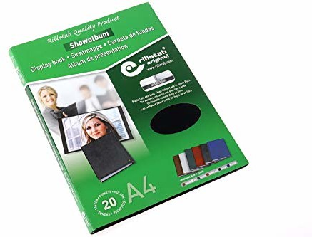 rillstab original Rillstab A4 teczka prezentacyjna do szkoły i projektów  zeszyt i książka prezentacyjna  20 przezroczystych koszulek  szerokość grzbietu 10 mm  organizacja dokumentów bez otworów  czarna 99424