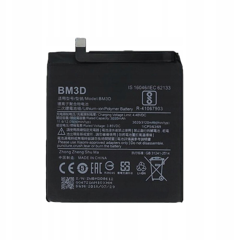 Xiaomi Bateria do Mi 8 Se Oem BM3D 3120mAh