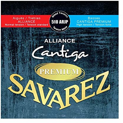 Savarez Struny do gitary klasycznej Alliance Cantiga zestaw premium mieszane napięcie normalne/wysokie CSA 510ARJP