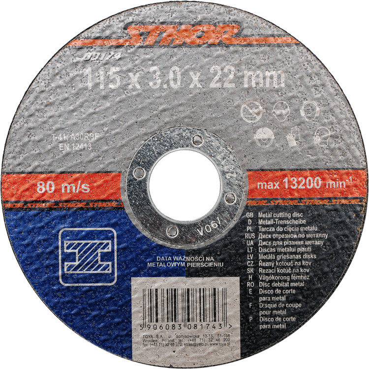 Sthor Tarcza do cięcia metalu 115 x 3,0 x 22 mm 08174