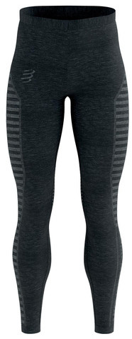 Compressport Legginsy biegowe męskie WINTER RUN LEGGING czarno-szare