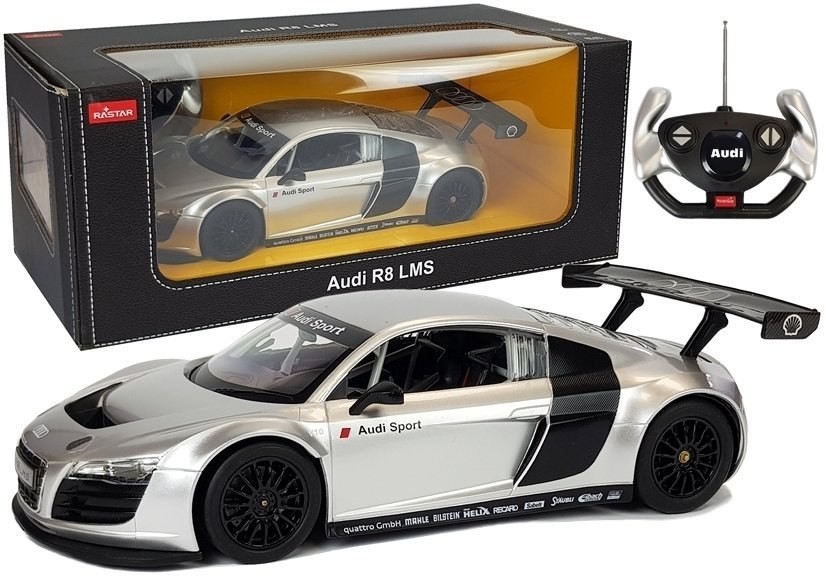 Rastar Auto R/C Audi R8 LMS 1:14 Srebrne na Pilota 6024