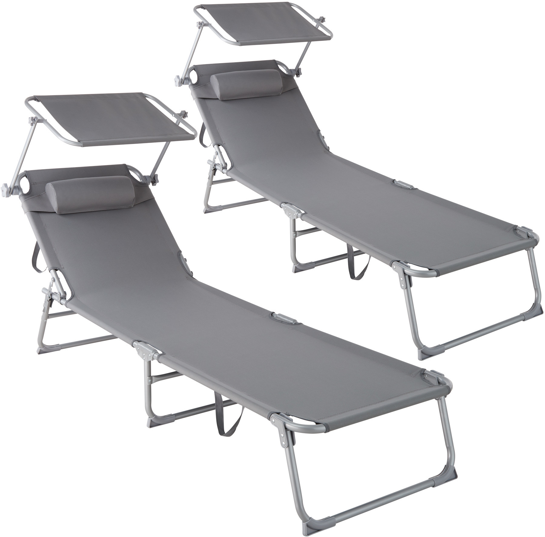 tectake 2 Leżaki Chloé - szary 403414