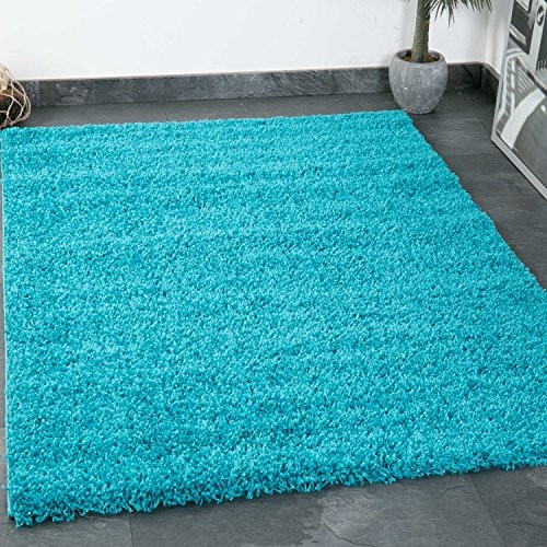 VIMODA Dywan Prime Shaggy kolorowy, wysokie, długie włosie, nowoczesny design, do salonu, sypialni, , wymiary: 150 cm kwadratowy prime1000_turkis_10-20