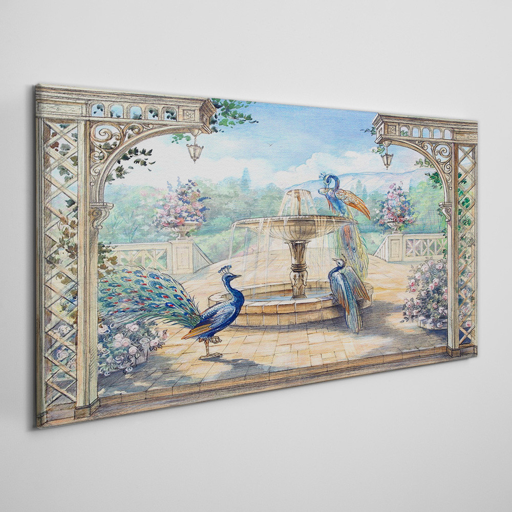 PL Coloray Obraz na Płótnie Abstrakcja Fontanna 100x50cm