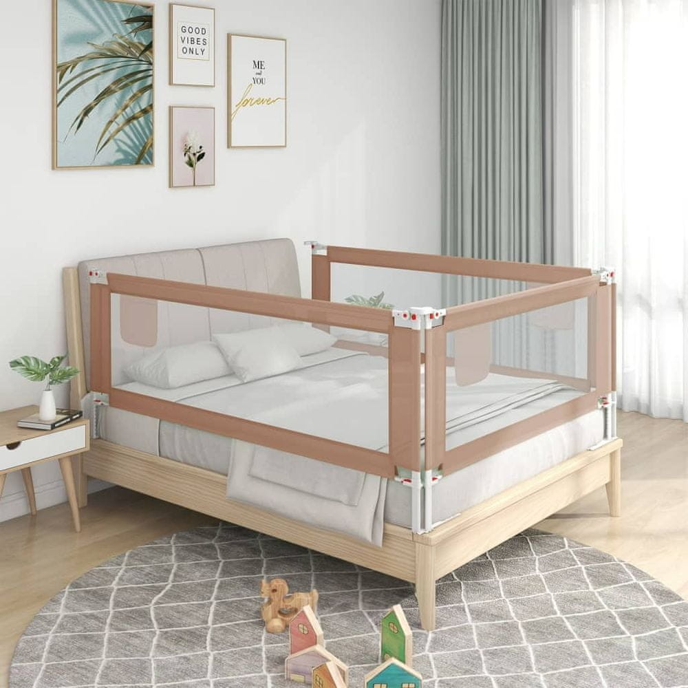 shumee Barierka do łóżeczka dziecięcego taupe 140x25 cm tkanina