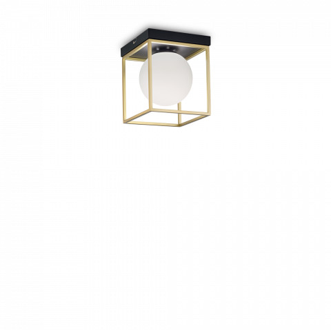 Ideal Lux Plafon Lingotto PL1 198132 nowoczesna oprawa sufitowa w kolorze mosiądzu 198132
