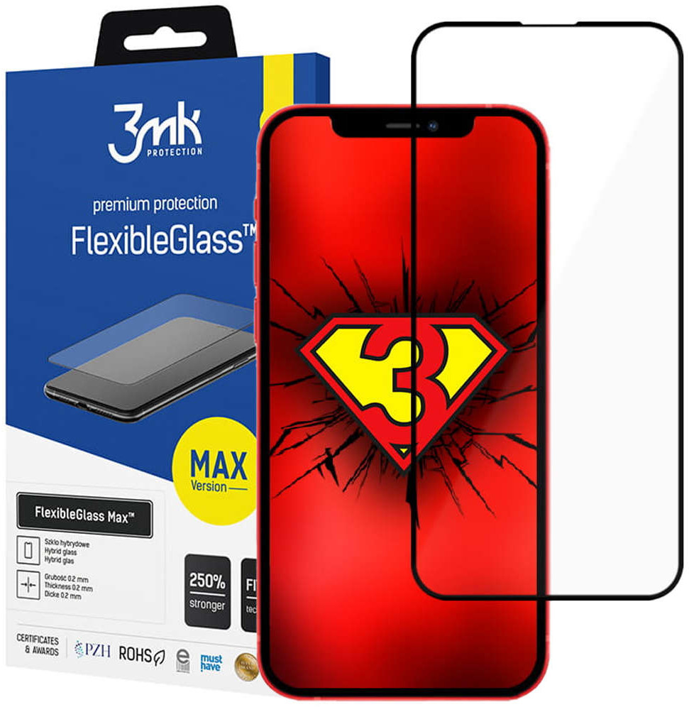 3MK Szkło Flexible Glass Max 7H do Apple iPhone 13 13 Pro Black 13383X1