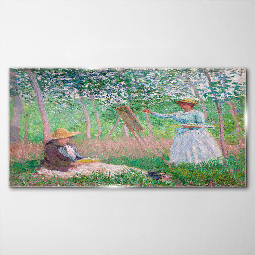 PL Coloray Obraz na Szkle Kobieta z Parasolem Monet 100x50cm