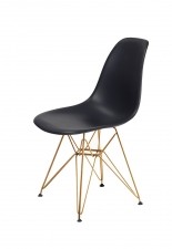 King Home Krzesło DSR GOLD asfaltowy szary.39 - podstawa metalowa złota K-130.B.GREY.39.DSRG