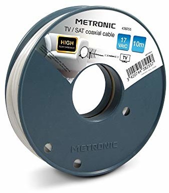 Metronic 438255 - kabel koncentryczny (10 m, szary, 0,8 GHz, 17 dB, 6,8 mm, aluminiowy Mylar) 438255