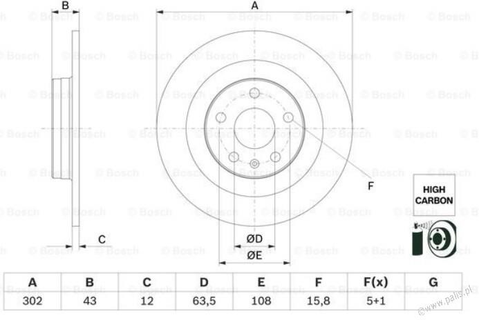 BOSCH Tarcza hamulcowa 0 986 479 F31 BD2776 0986479F31