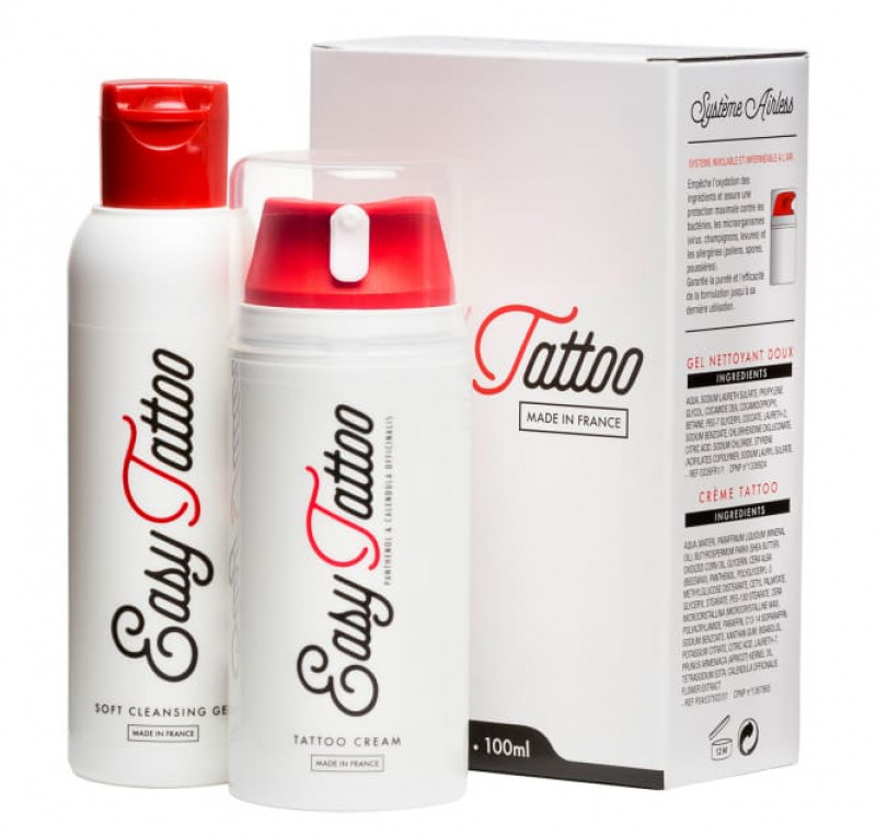 Easy Tattoo Easy Tattoo - Zestaw do pielęgnacji tatuażu - Krem 100 ml + Żel czyszczący 125 ml