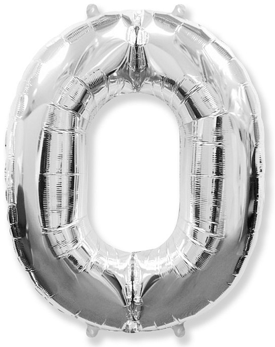 GoDan S.A. Cyfra 0 - Srebrna - Balon foliowy 85 cm - GD901760P