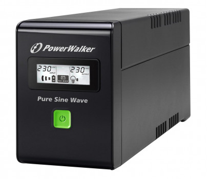 PowerWalker UPS LINE-IN 600VA 2x PL 230V RJ11/45 USB LCD VI 600 SW FR