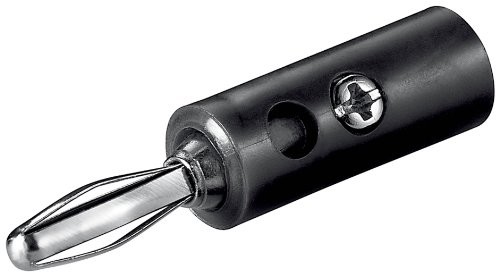 Wentronic bananów, wtyczka czarna z wkręt wniosków, czarno-srebrny 1 szt.