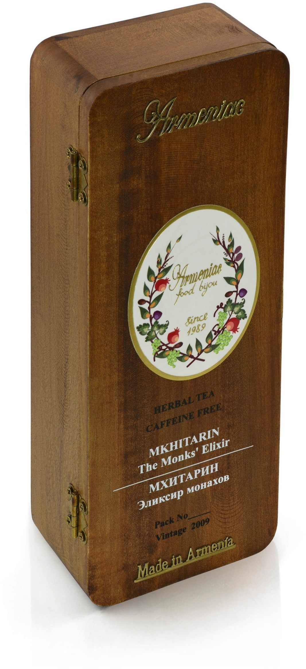 Armeniac Mkhitarin  100% naturalna, dzika, sypana herbata ziołowa w drewnianym pudełku, 50 g