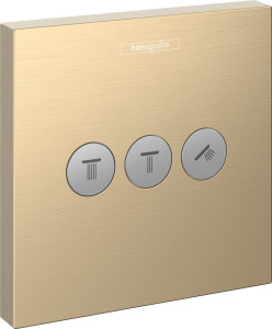 Hansgrohe 15764140 ShowerSelect Zawór odcinający do 3 odbiorników montaż podtynkowy element zewnętrzny brąz szczotkowany