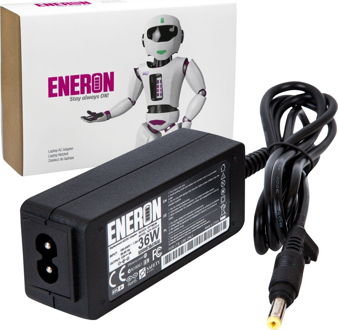ENERON Zasilacz do laptopa  Zasilacz do laptopów 12V 3A 36W 4.8 1.7mm