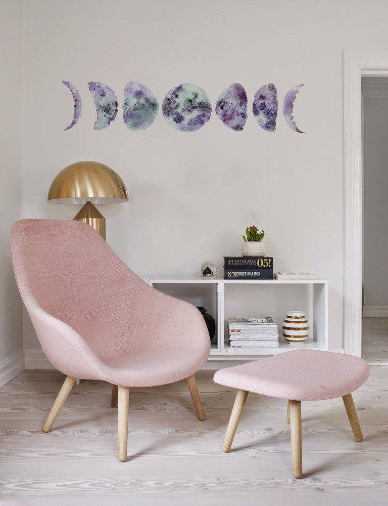 Coloray.pl Naklejki na ścianę Akwarelowy Księżyc BubbleFree