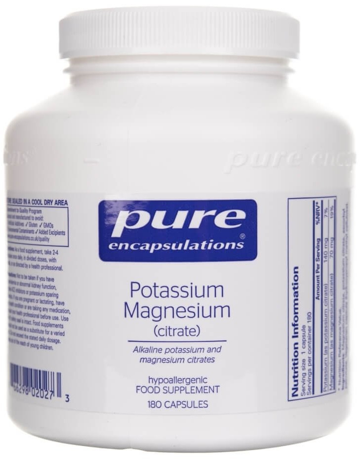 Pure Encapsulations Pure Encapsulations Potas Magnez (cytryniany) - 180 kapsułek PENPMC1UK