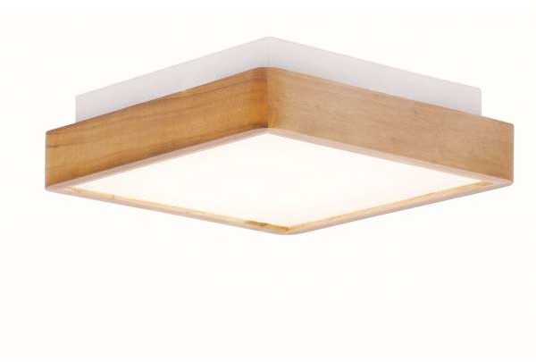 Auhilon LAMPA sufitowa FINTER LC6918-S natynkowa OPRAWA kwadratowa LED 20W plafon drewno biały LC6918-S